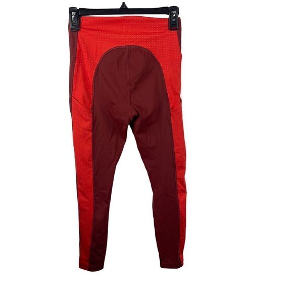 Athleta Red Orange Mesh Lining Pockets Activewear Ultimate 7/8 Tight Size XS - Picture 2 of 7